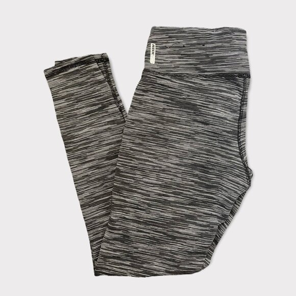 Reebok Pants - Reebok Grey & White Striped Leggings Size M